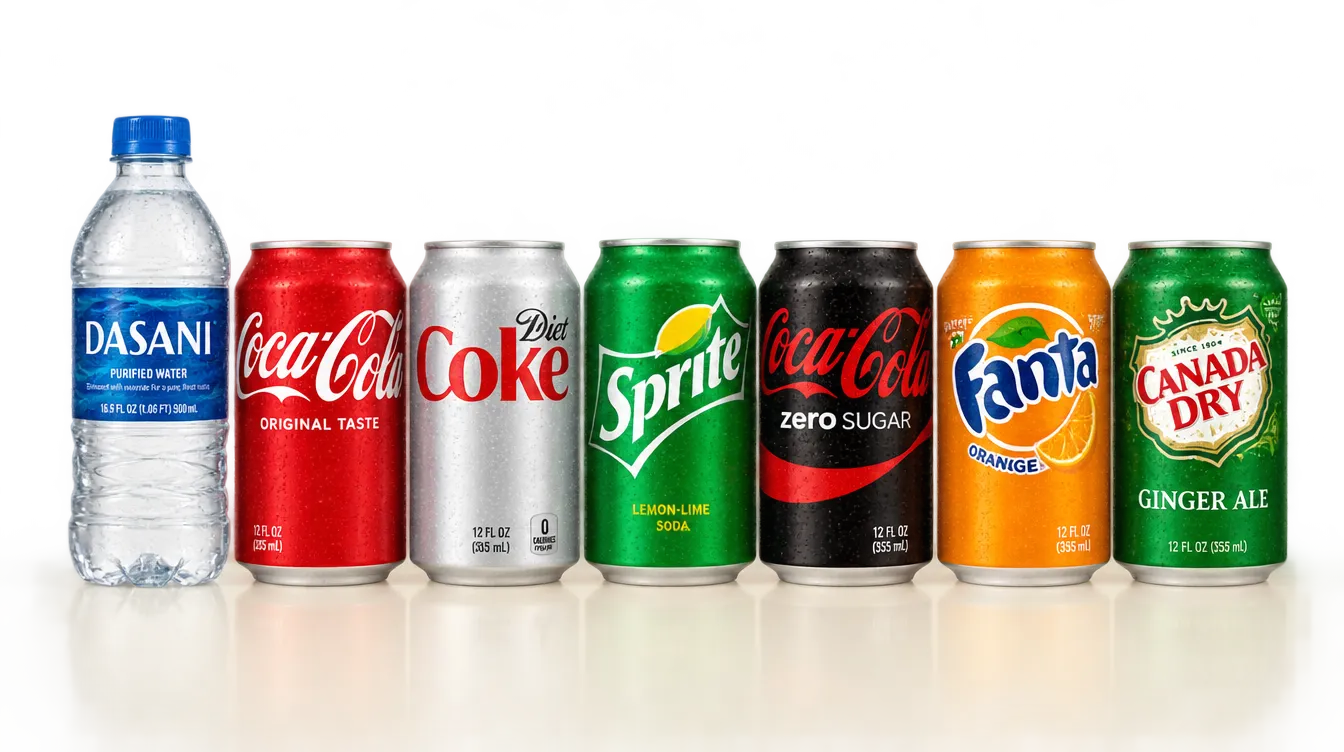 Complimentary bottled water and canned sodas