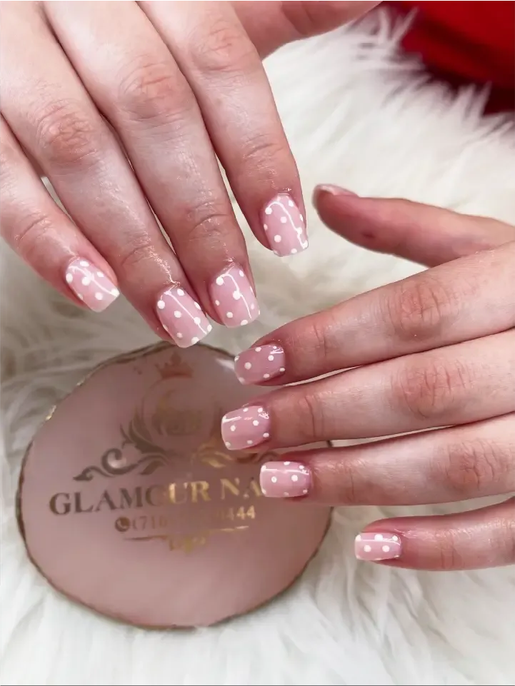 Soft pink polka dots