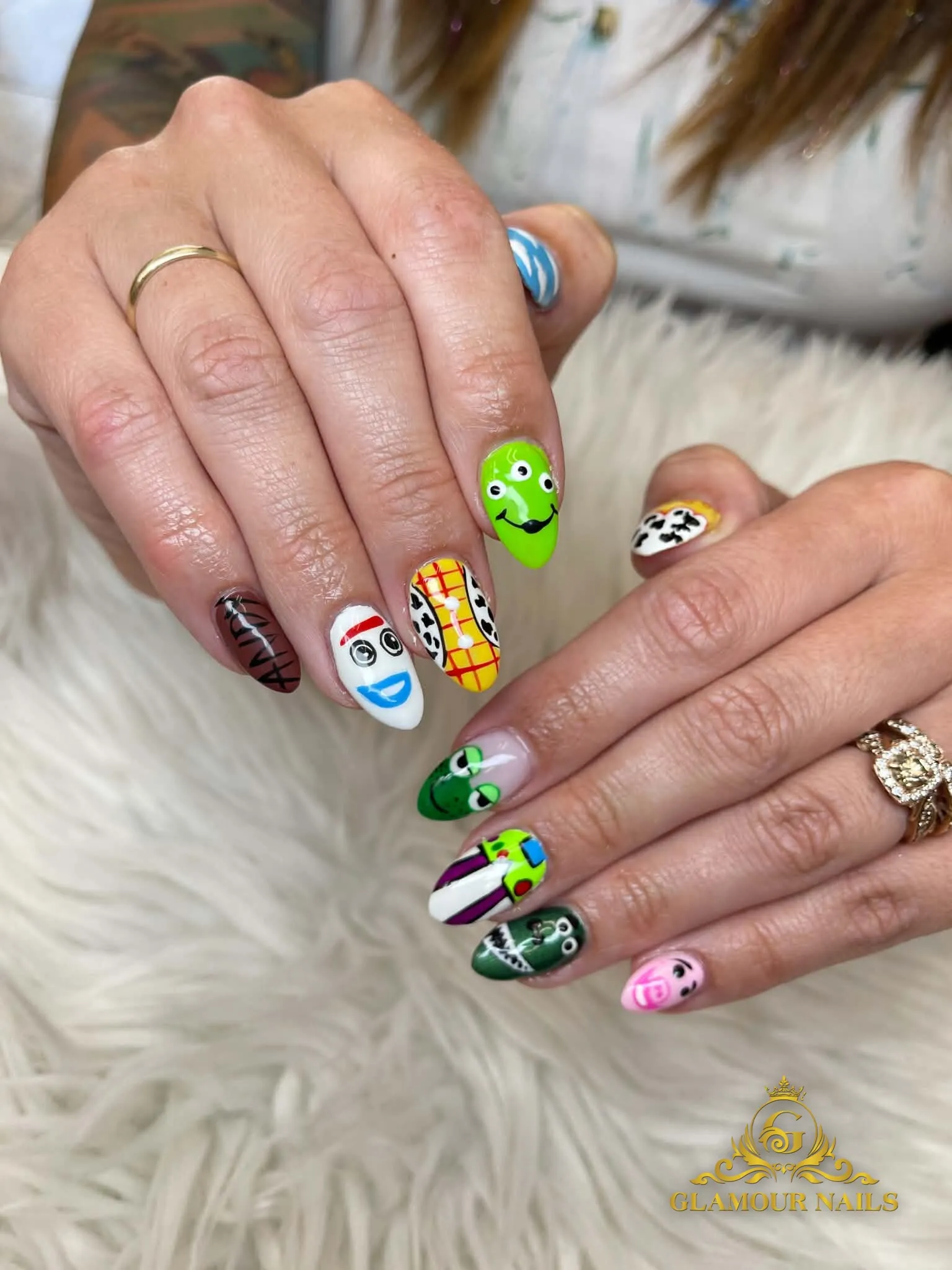 Toy Story character nail art